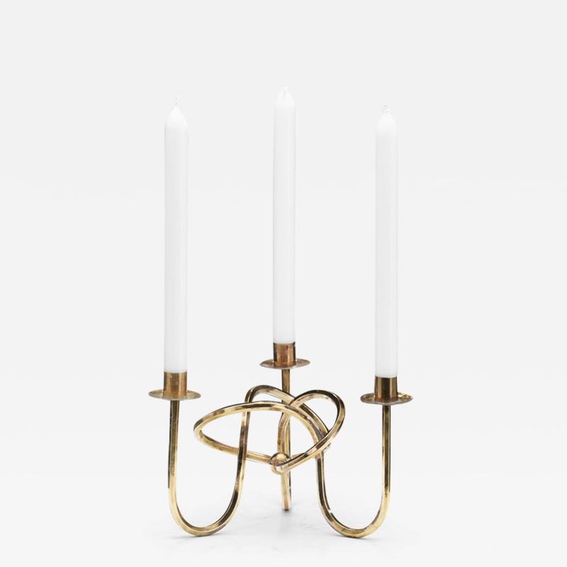 Josef Frank Josef Frank The Knot of Friendship Brass Candelabra Sweden 1940s