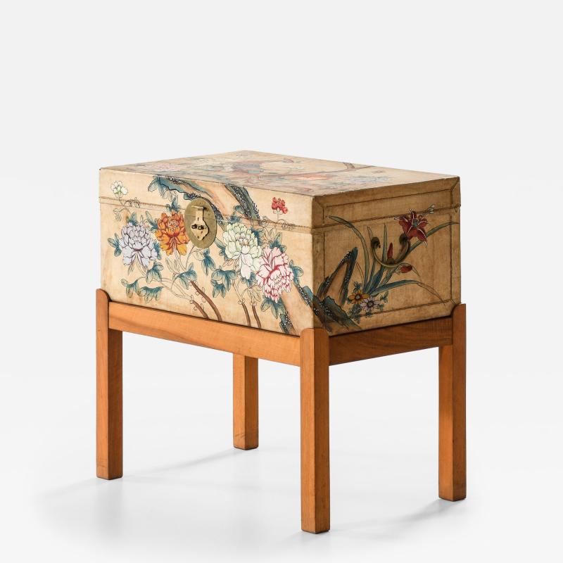Josef Frank Rare Freestanding Chest in Brass Parchment and Walnut by Josef Frank 1940s