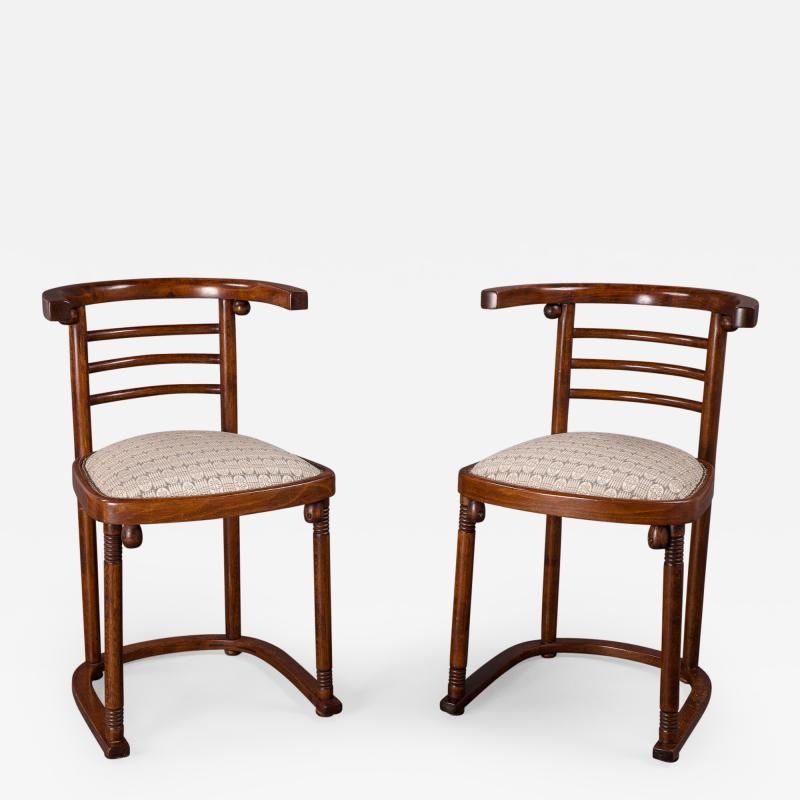 Josef Hoffmann A Pair of Josef Hoffmann Die Fledermaus Chairs