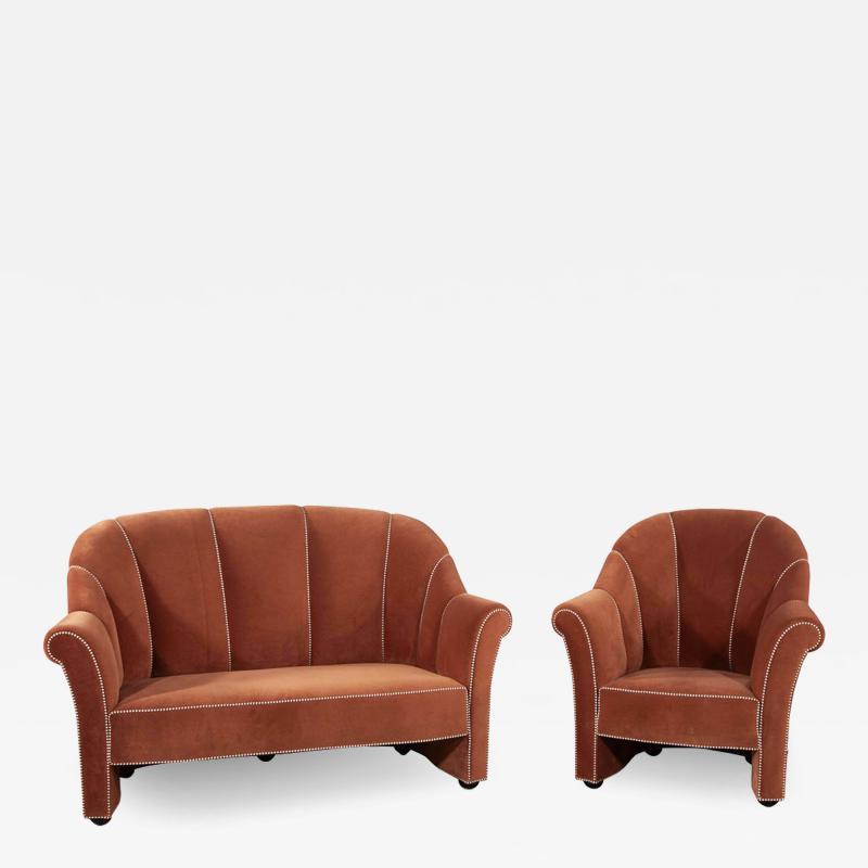 Josef Hoffmann Haus Koller Arm Chair and Matching Settee by Josef Hoffman by Wittmann Austria