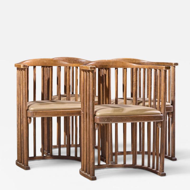 Josef Hoffmann Josef Hoffmann No 729 2F Bentwood Barrel Chairs Set of 4
