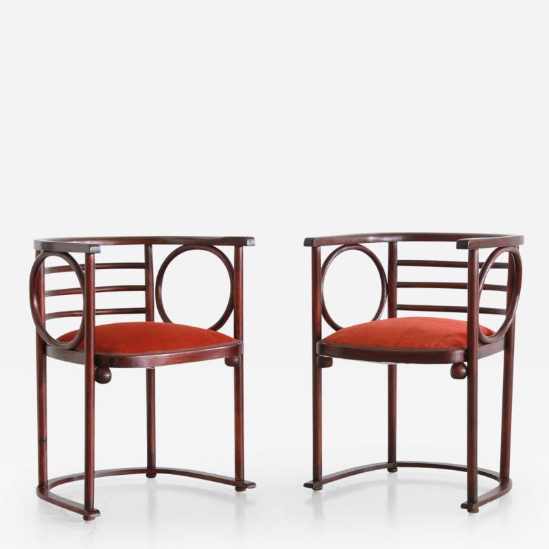 Josef Hoffmann Josef Hoffmann Pair of Fledermaus Chairs