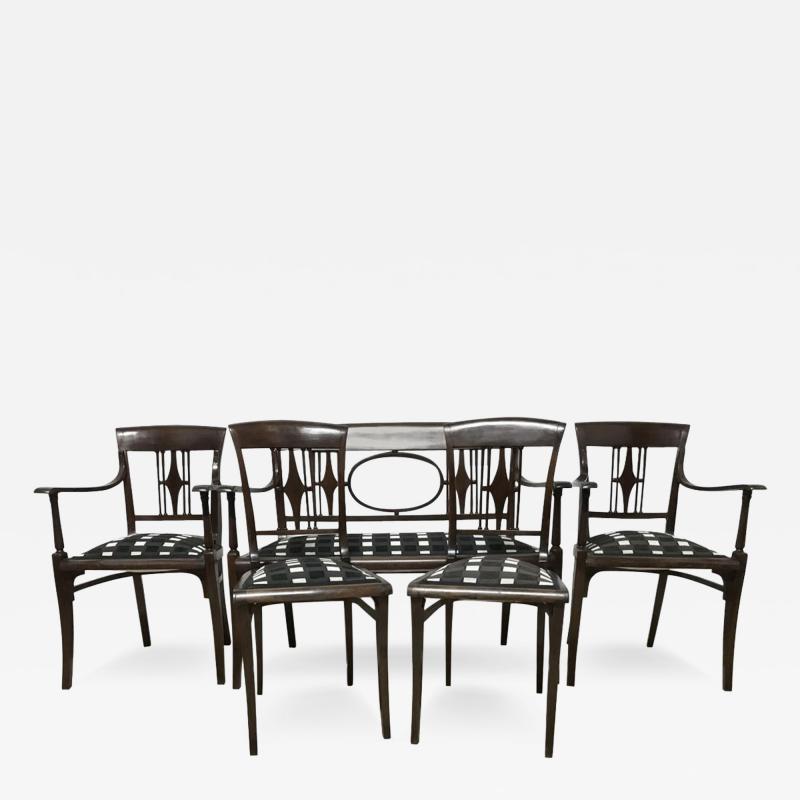 Josef Hoffmann Josef Hoffmann in the Style Of A Secessionist Five Piece Bentwood Salon Set
