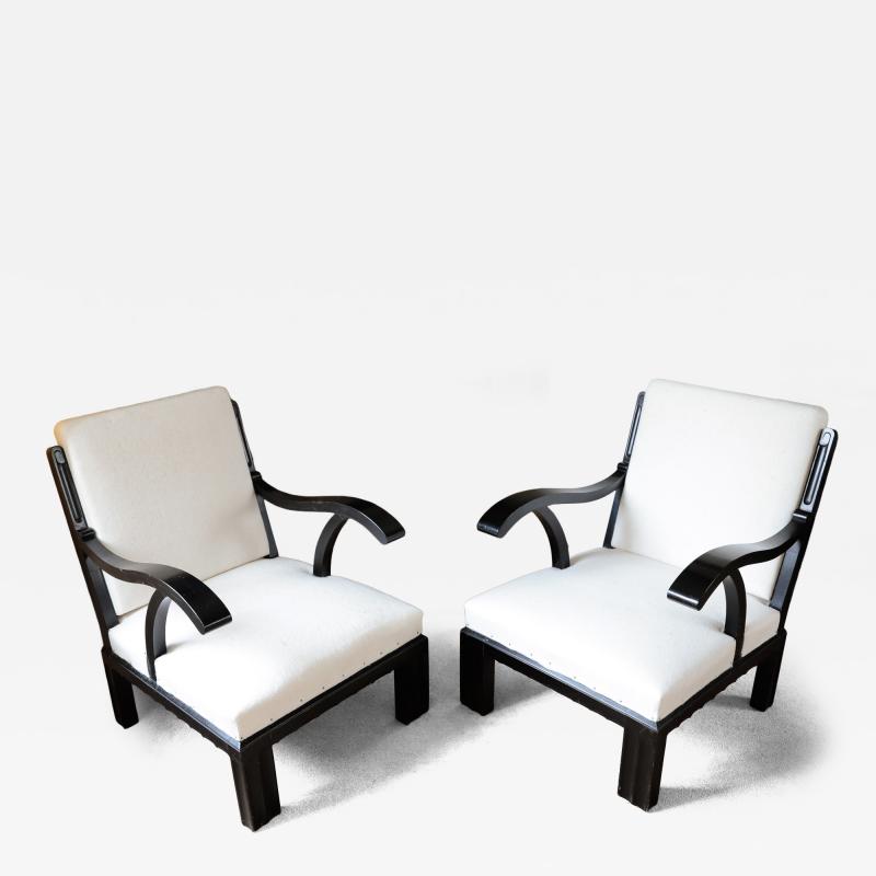 Josef Hoffmann Pair of Vienna Secessionist Armchairs Attributed to Josef Hoffmann circa 1900