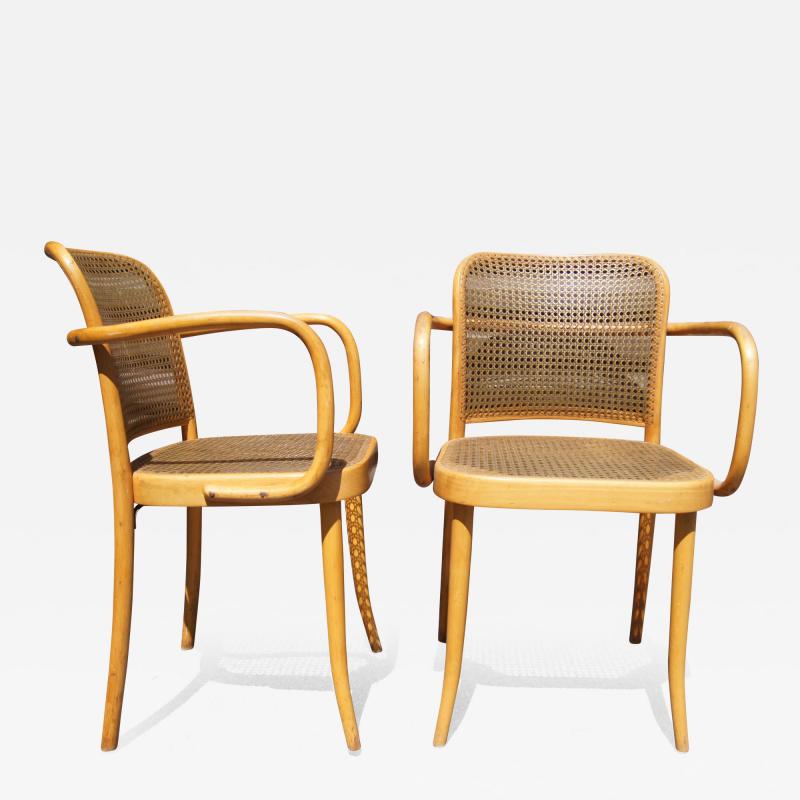 Josef Hoffmann Pair of Vintage Bentwood Armchairs by Joseph Hoffmann for Stendig