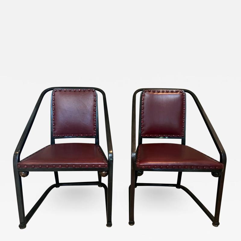 Josef Hoffmann Rare Pair of Josef Hoffmann Model 725 B F Chairs for J J Kohn