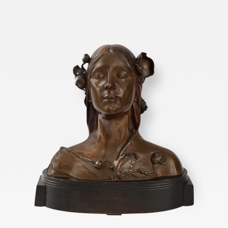 Josef fner Austrian Art Nouveau Bust of Ophelia by Josef fner