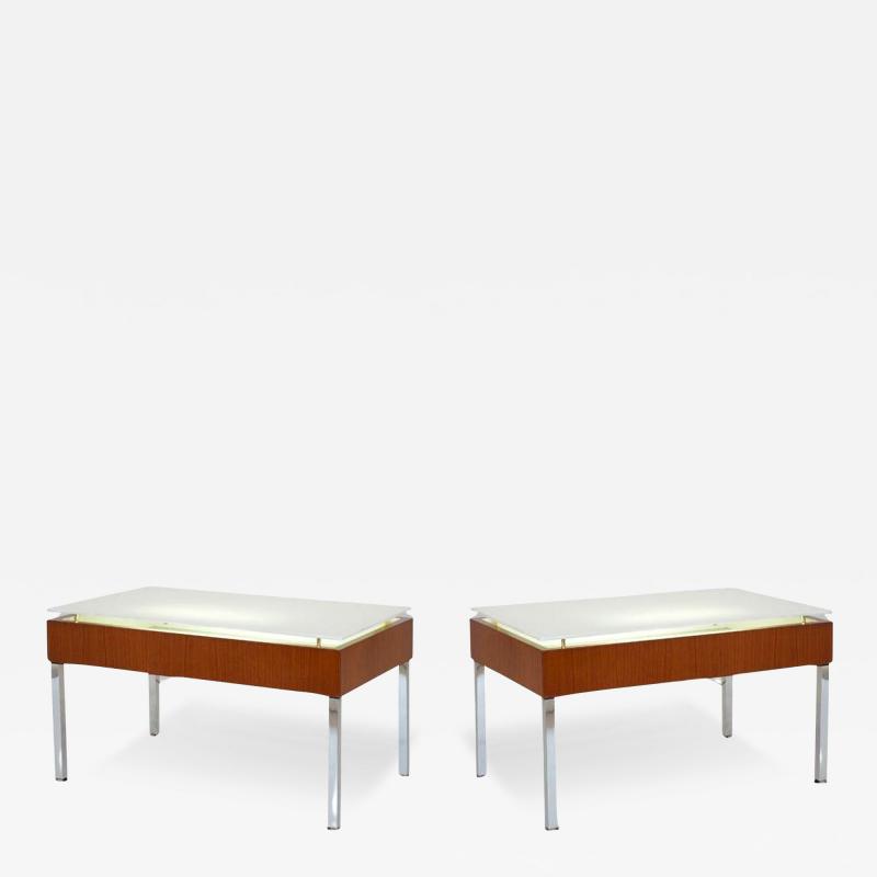 Joseph Andre Motte Pair of luminous tables model G 30 by Joseph Andr Motte Ed Charron France 1958