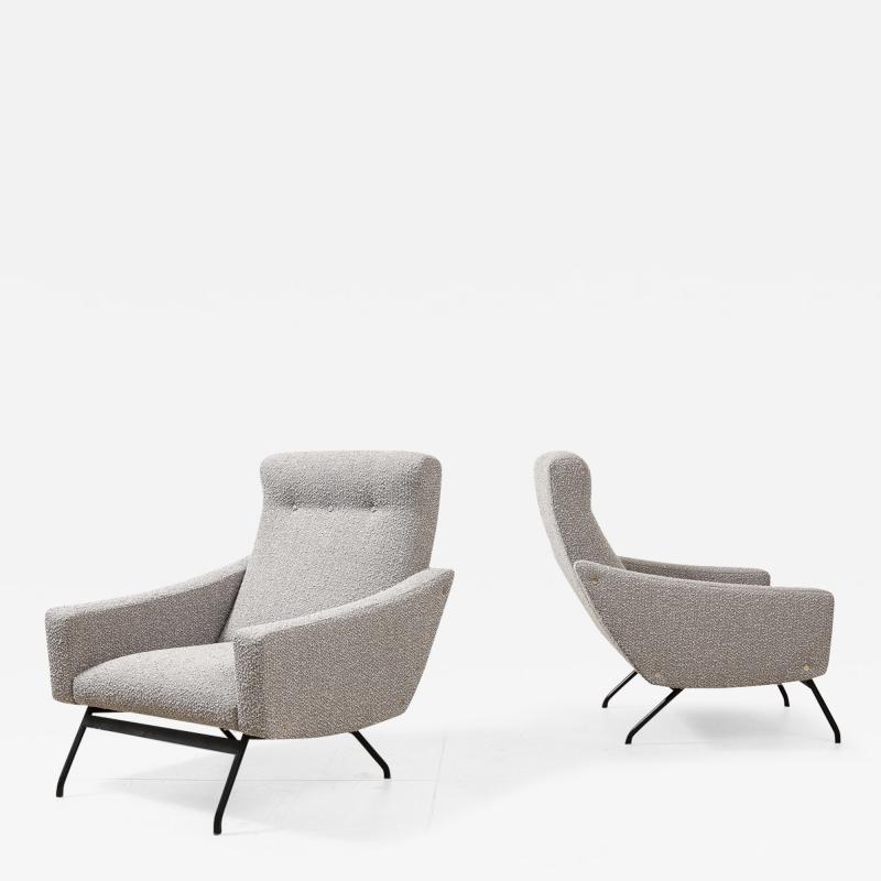 Joseph Andre Motte Rare Pair of Lounge Chairs by Joseph Andre Motte