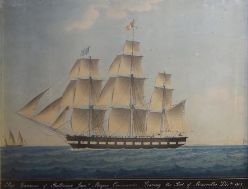 Joseph Honor Maxime Pellegrin JOSEPH H M PELLEGRIN SHIP GARONNE OF BALTIMORE LEAVING THE PORT OF MARSEILLES