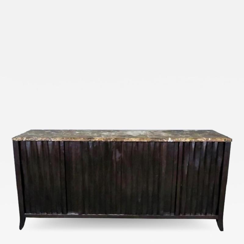 Joseph Jeup Modern Joseph Jeup Granite Top Mahogany Credenza Sideboard