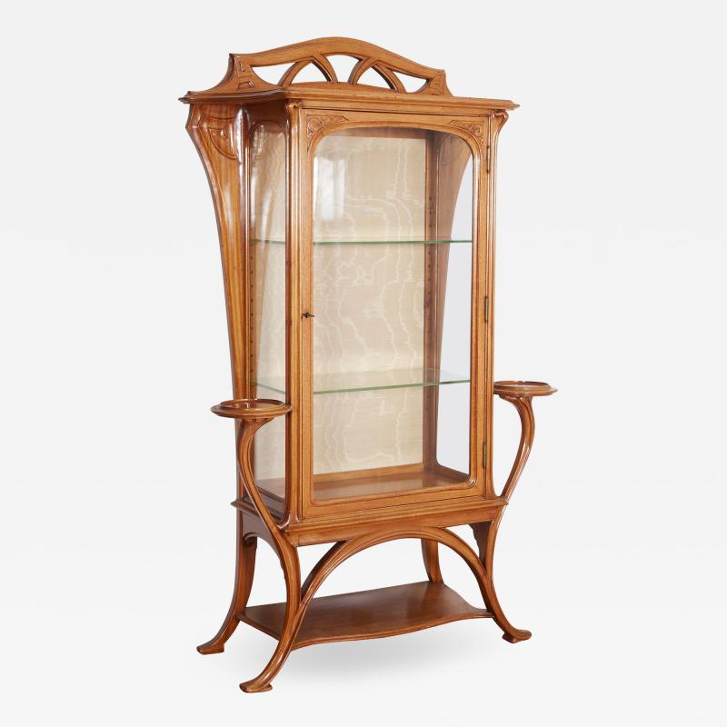 Joseph Paul Anthony Selmersheim French Art Nouveau Walnut Vitrine by Tony Selmersheim