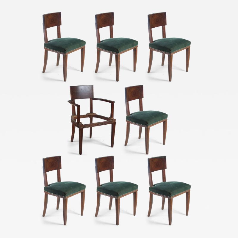 Joubert et Petit DIM DIM Joubert et Petit 7 dining side chairs 1 armchair