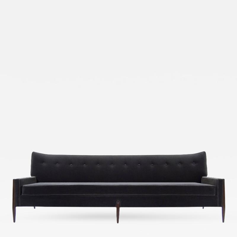 Jules Heumann Sculptural Sofa by Jules Heumann in Charcoal Mohair