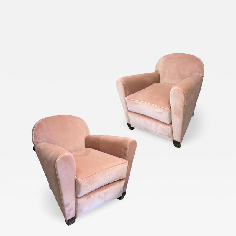 Jules Leleu Art Deco Pair of Club Chairs by Jules Leleu