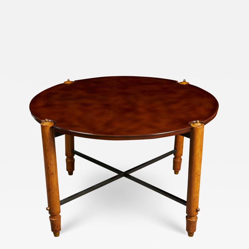 Jules Leleu CIRCULAR COFFEE TABLE IN LACQUERED WOOD BY JULES LELEU