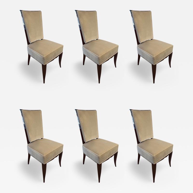 Jules Leleu Dining Chairs Set of 6 chairs by Jules Leleu