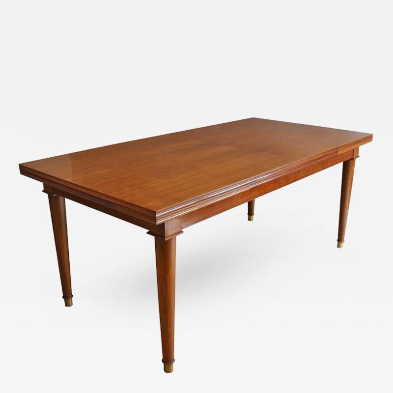 Jules Leleu Fine French Art Deco Walnut Dining Table by Jules Leleu