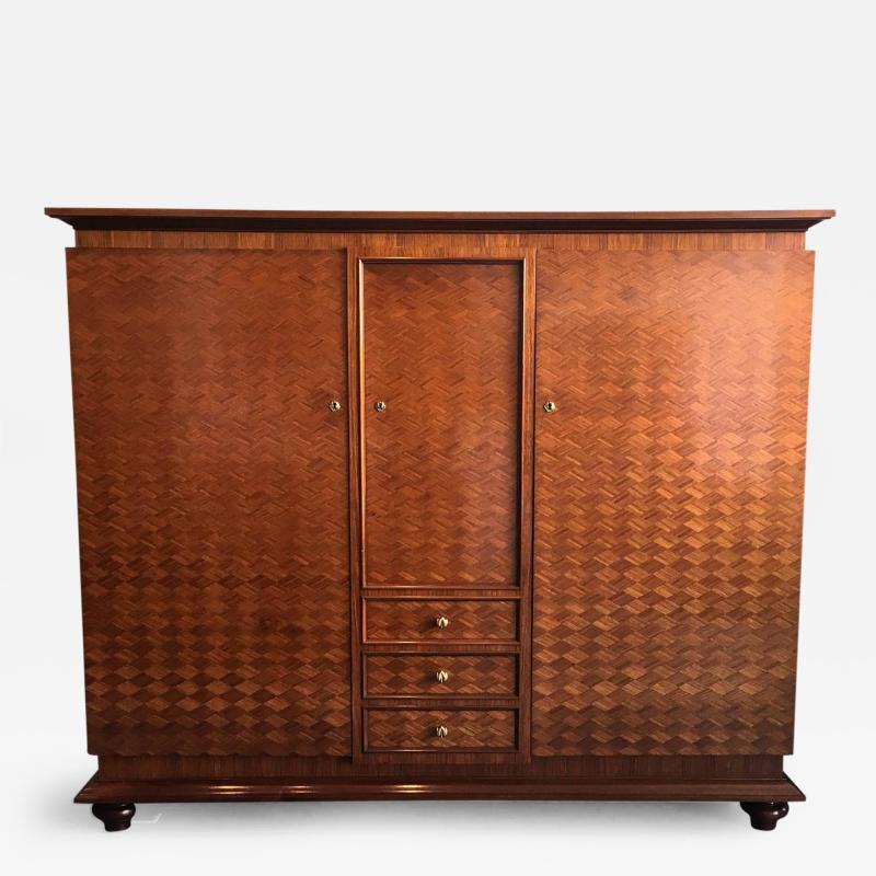 Jules Leleu French Parquetry Cabinet Armoire by Jules Leleu