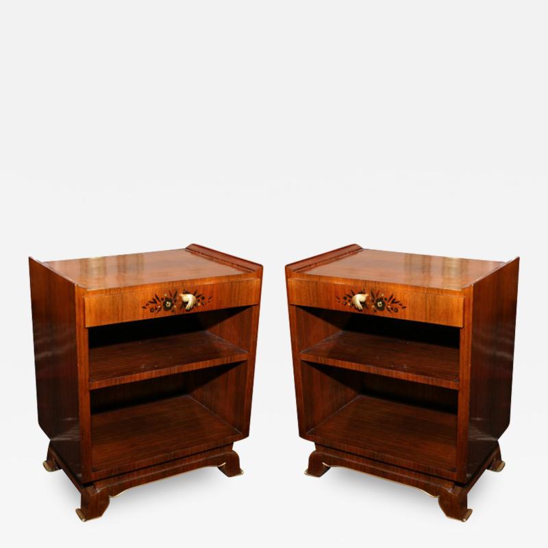 Jules Leleu Jules Leleu Pair Of French Art Deco Side Tables