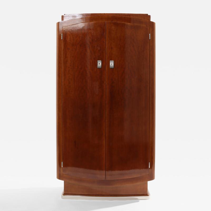 Jules Leleu Jules Leleu mahogany cabinet nickeled metal 1930