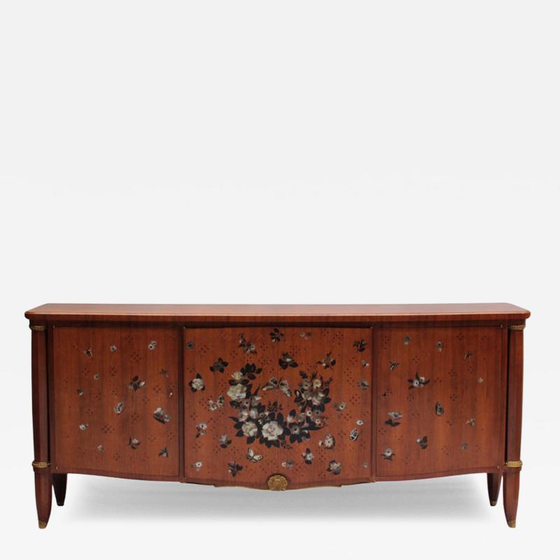 Jules Leleu Large Four Door Commode by Jules Leleu Marquetry by Messager circa 1948