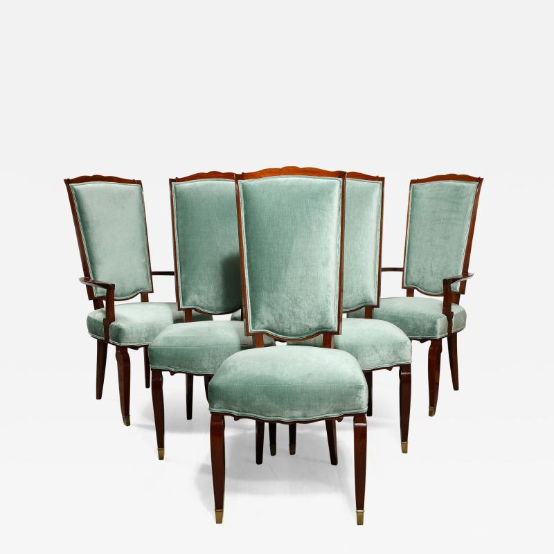 Jules Leleu Set of 6 Dining Chairs