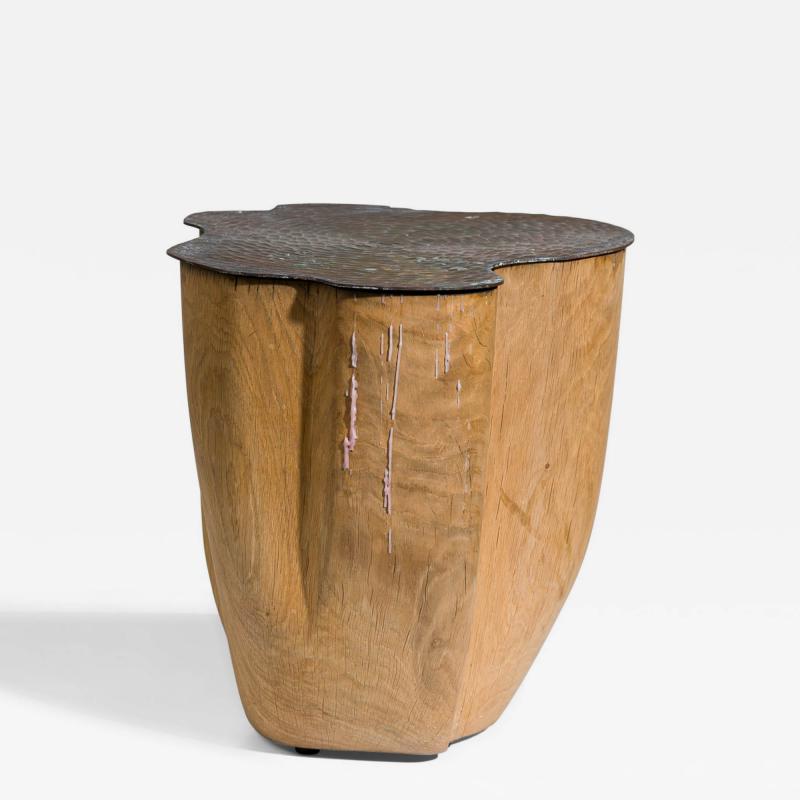 Jules Lobgeois French Contemporary Unique Solid Oak and Brass Duramen