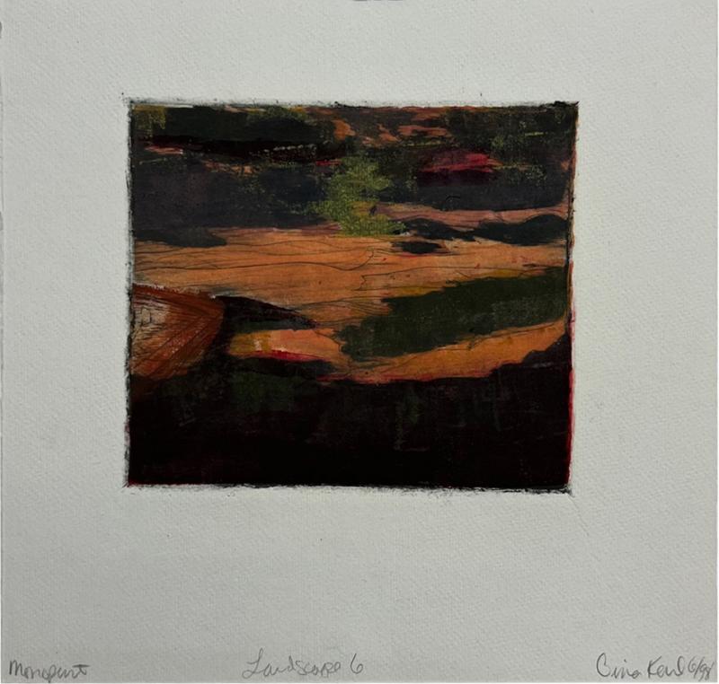 June 1998 Art by Gina Kail Monoprint Scenic Landscape 6