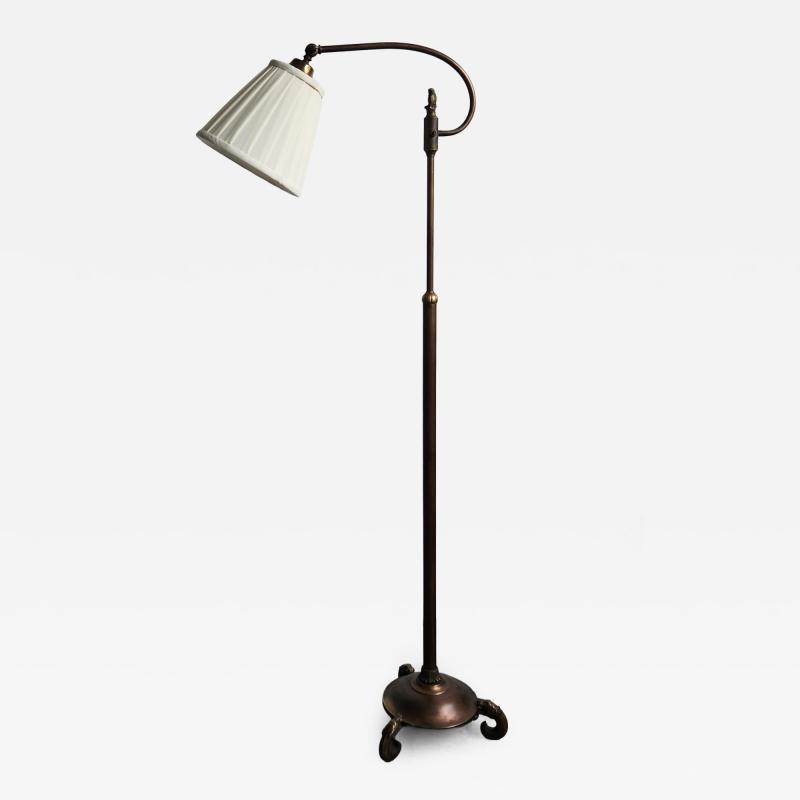 Just Andersen Adjustable Brass Floor Lamp Scandinavia 1920s