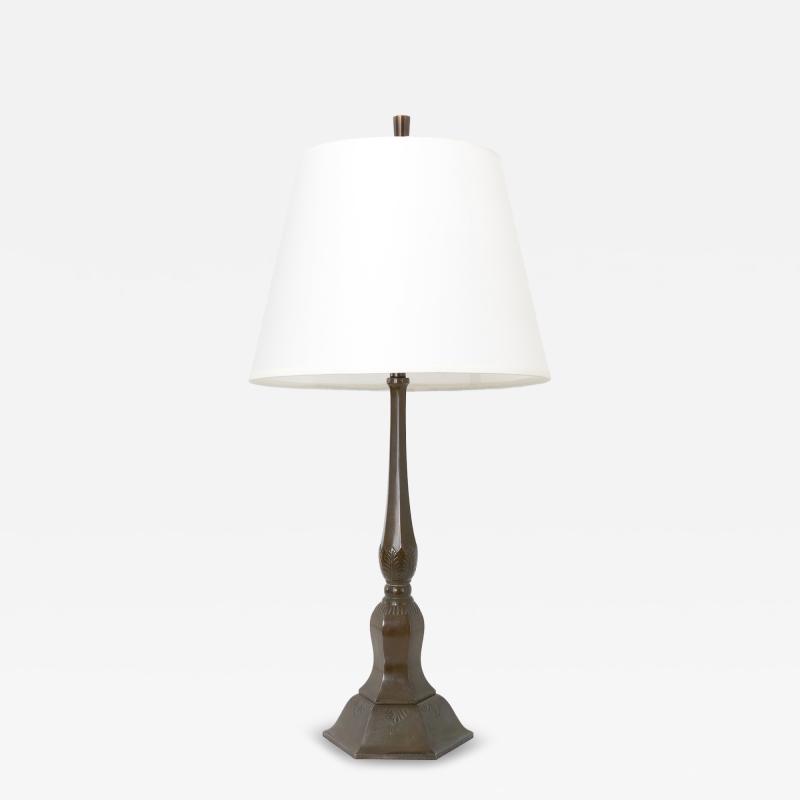 Just Andersen DANISH ARTIST JUST ANDERSEN DISKO METAL 1920S TABLE LAMP 