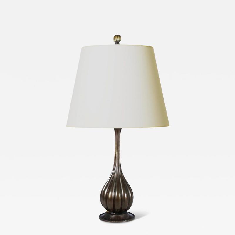 Just Andersen Table Lamp in Patinated Bronze Attributed to Just Andersen