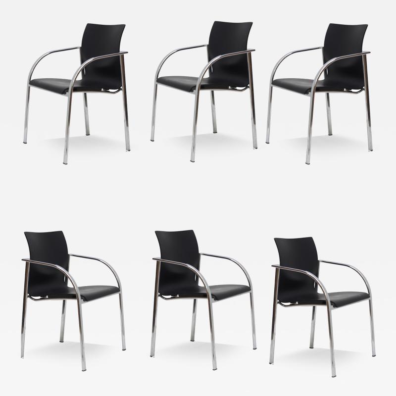 Just Meyer Set of 6 Kion Arm Stacking Office Chairs by Harter designed by Just Meyer 2002