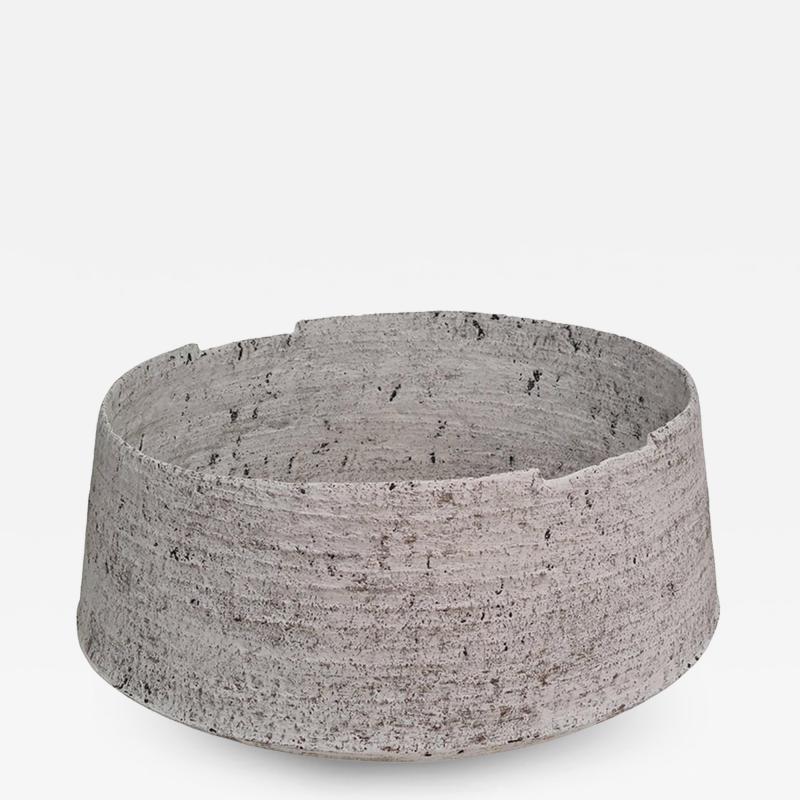 KATI TUOMINEN NIITTYL White Basket The Winter Series Ceramic Art Piece by Kati Tuominen Niittyl 