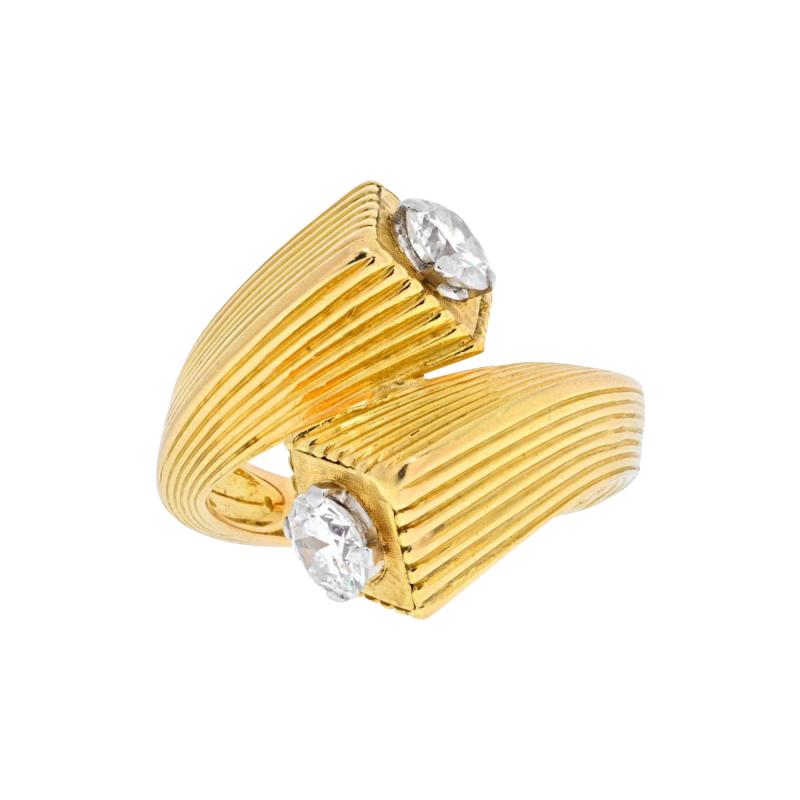 KUTCHINSKY 18K YELLOW GOLD BYPASS DIAMOND 1 60CTS RING