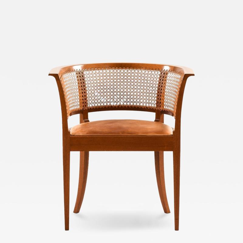 Kaare Klint The Faaborg Chair in Mahogany Cane and Leather by Kaare Klint 1914