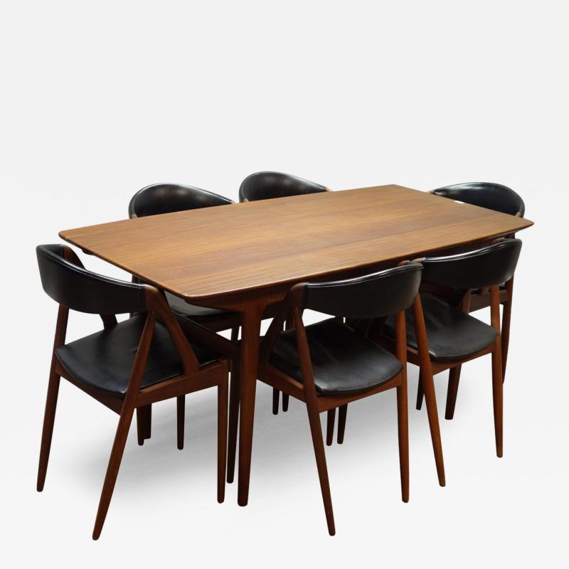 Kai Kristiansen Kai Kristiansen Set of Six Teak Model 31 Dining Chairs Matching Dining Table