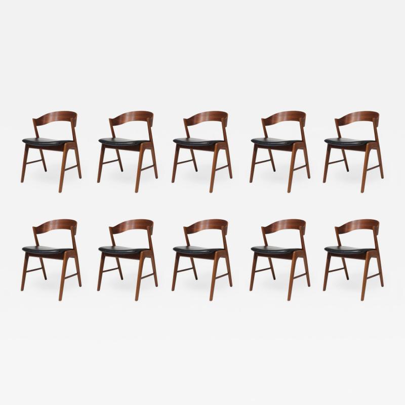 Kai Kristiansen Kai Kristiansen Teak Curved Back Danish Dining Chairs