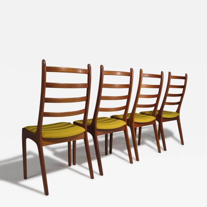 Kai Kristiansen Kai Kristiansen for Korup Stolefabrik Teak High Back Dining Chairs Set of 4 