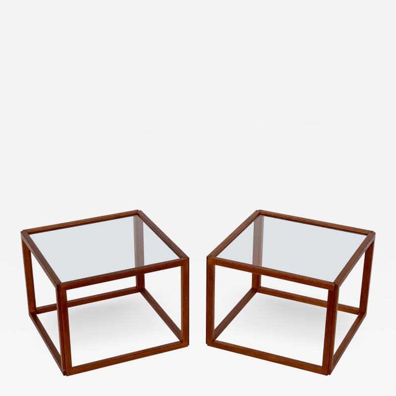 Kai Kristiansen Pair of Kai Kristiansen Teak Cube Side Tables