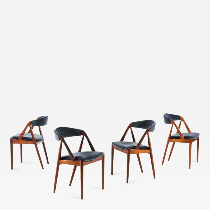 Kai Kristiansen Set of 4 Rosewood Dinning Chairs by Kai Kristiansen 1960s