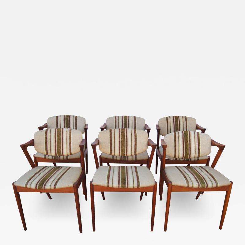 Kai Kristiansen Set of Six Teak Model 42 Chairs by Kai Kristiansen for Schou Andersen