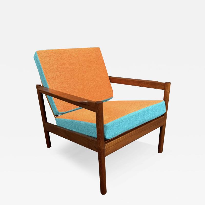 Kai Kristiansen Vintage Danish Mid Century Modern Teak Lounge Chair by Kai Kristiansen