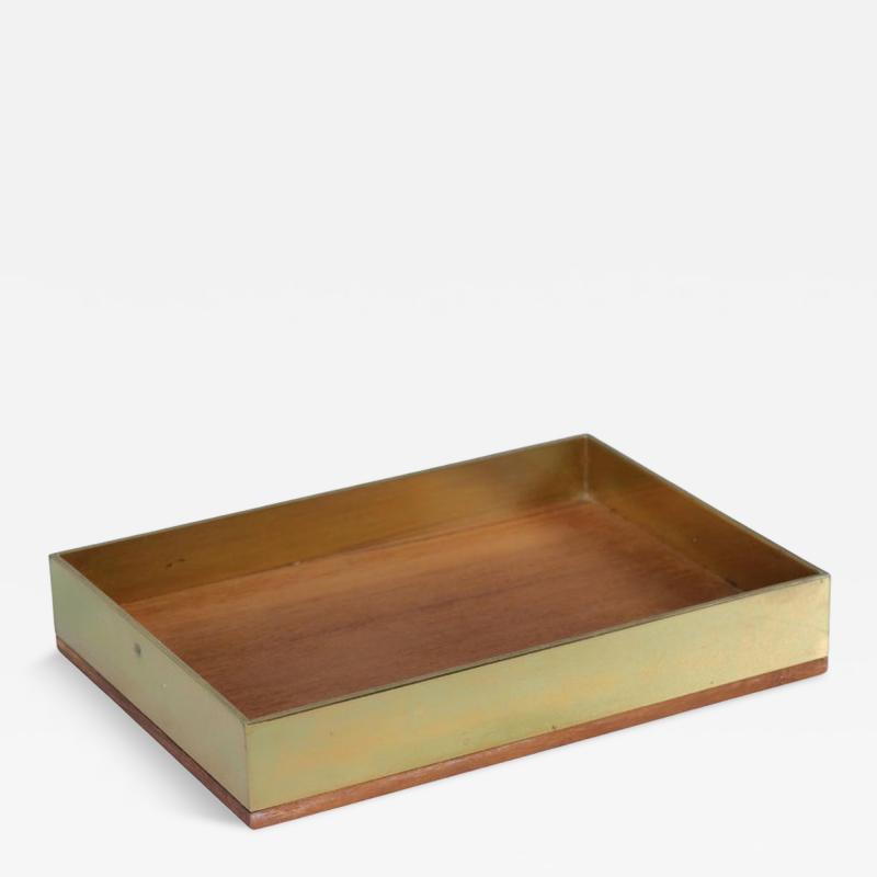Kaija Aarikka Mid Century Modern Kaija Aarikka Brass Teak Tray Finland 1960s