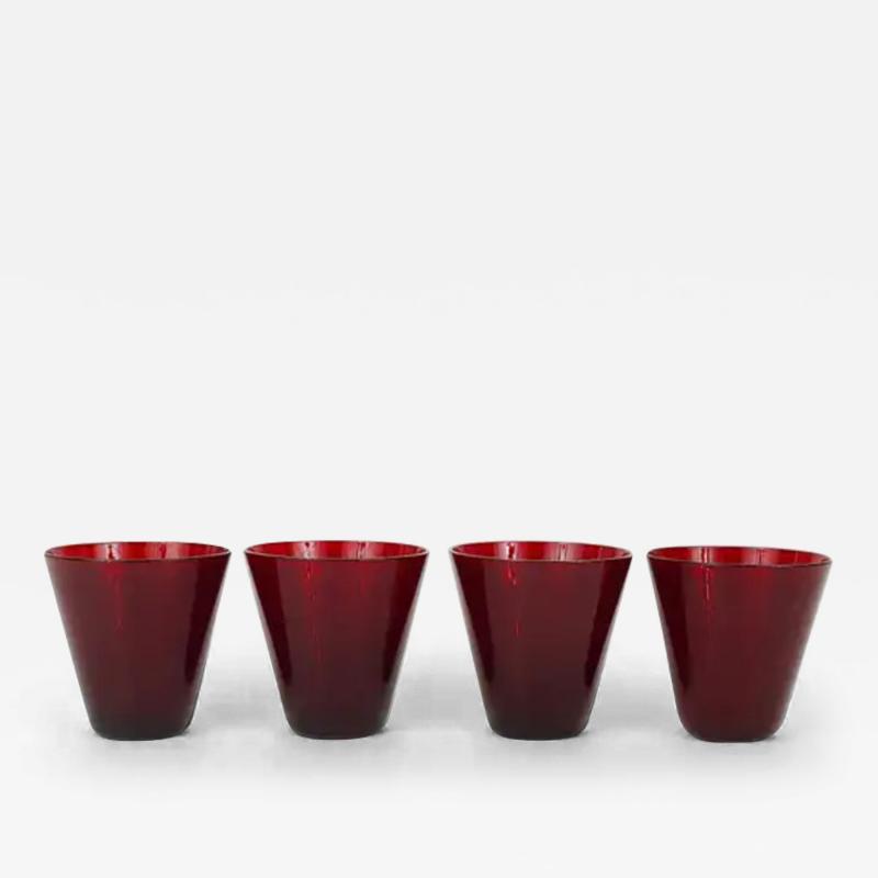 Kaj Franck Four Kaj Franck Kartio Midcentury Drinking Glasses by Nuutajarvi Nottsjo Finland