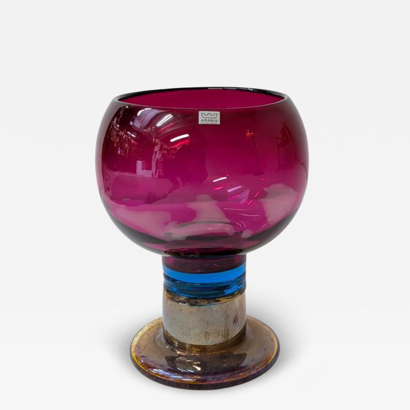 Kaj Franck Kaj Franck Art Glass Multi Coloured Goblet Nuutaj rvi 1960s
