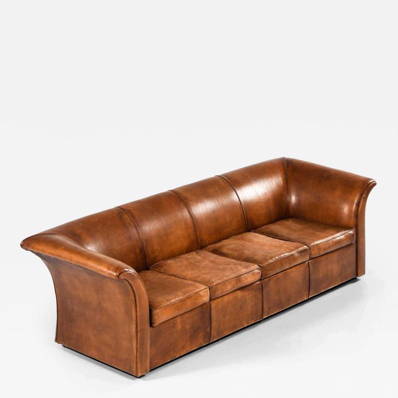 Kaj Gottlob Kaj Gottlob Attributed Leather Sofa 1940s