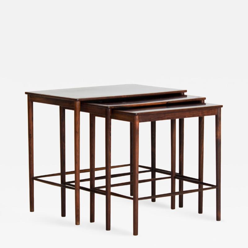 Kaj Winding Rosewood nesting tables by Kaj Winding Denmark 1960s