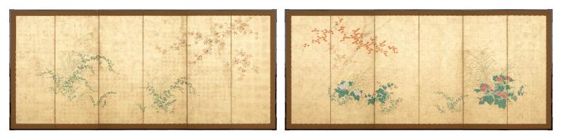 Kano School Cherry Blossoms and Flowering Grasses 19th century