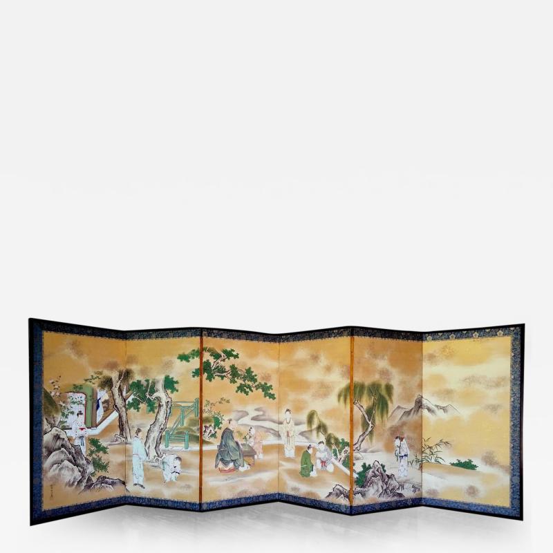 Kano Tanshin Rare Antique Japanese Folding Screen by Kano Tanshin